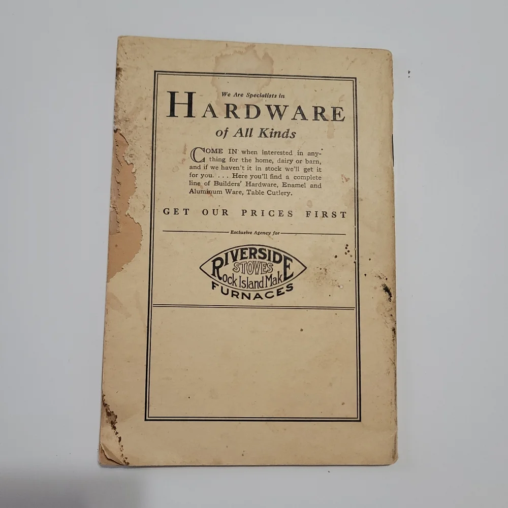 Antique‎ RIVERSIDE Cook Book Rock Island Stove Company Illinois CookBook